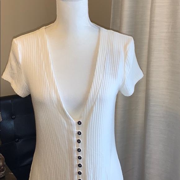 Reformation Ribbed Button Down Dress - Picture 3 of 4